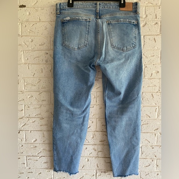 Zara Women's Denim Straight Leg Jeans raw hem size 10. Relaxed fit The HW Slim - Picture 5 of 7